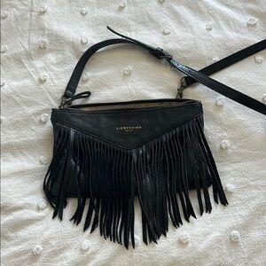 Liebeskind Black Fringe Leather Crossbody Bag